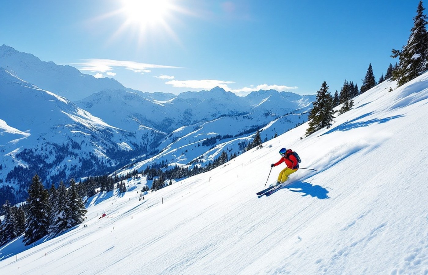 Skiing in the mountains of Abruzzo