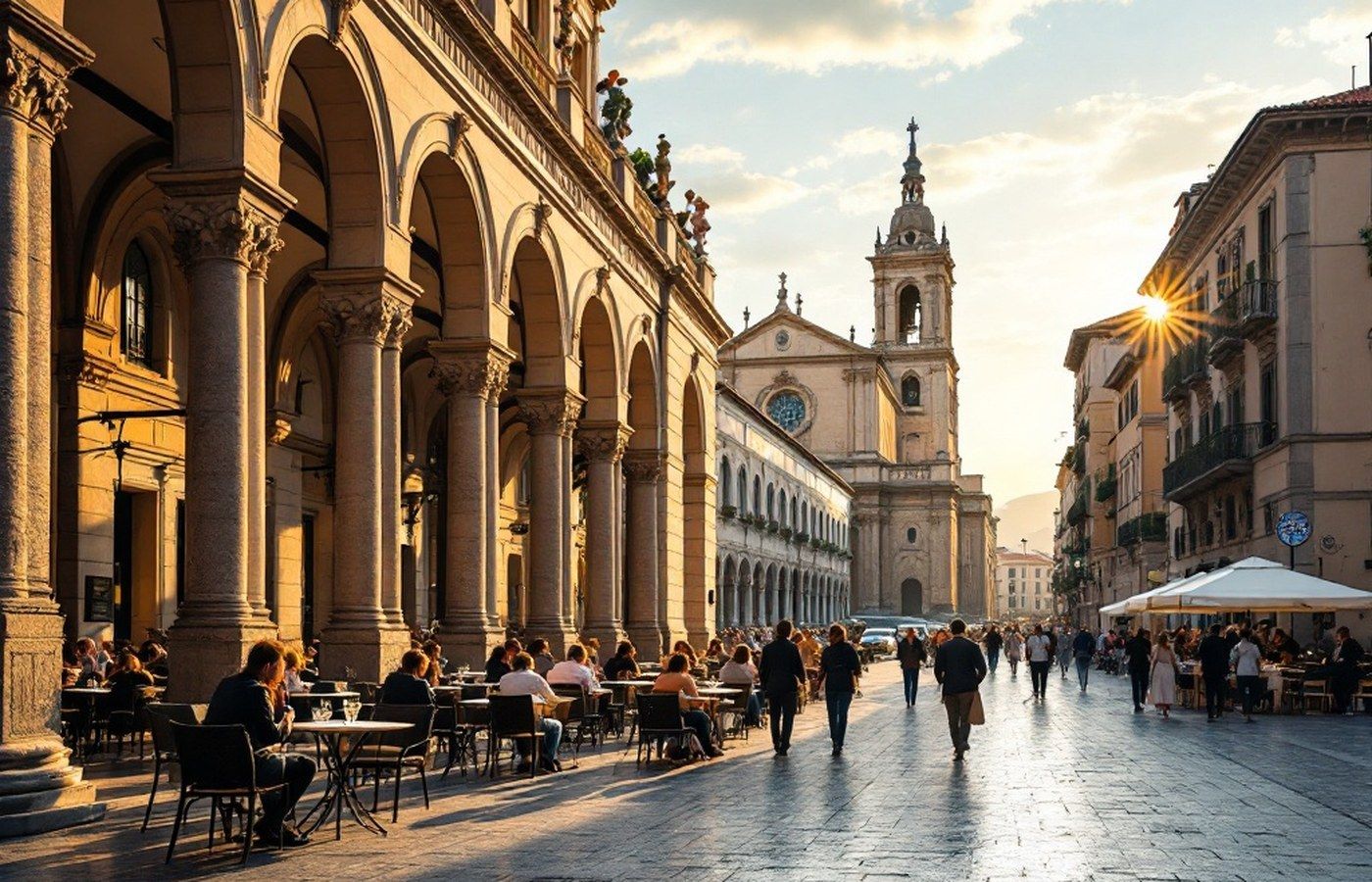 Historic square in L’Aquila