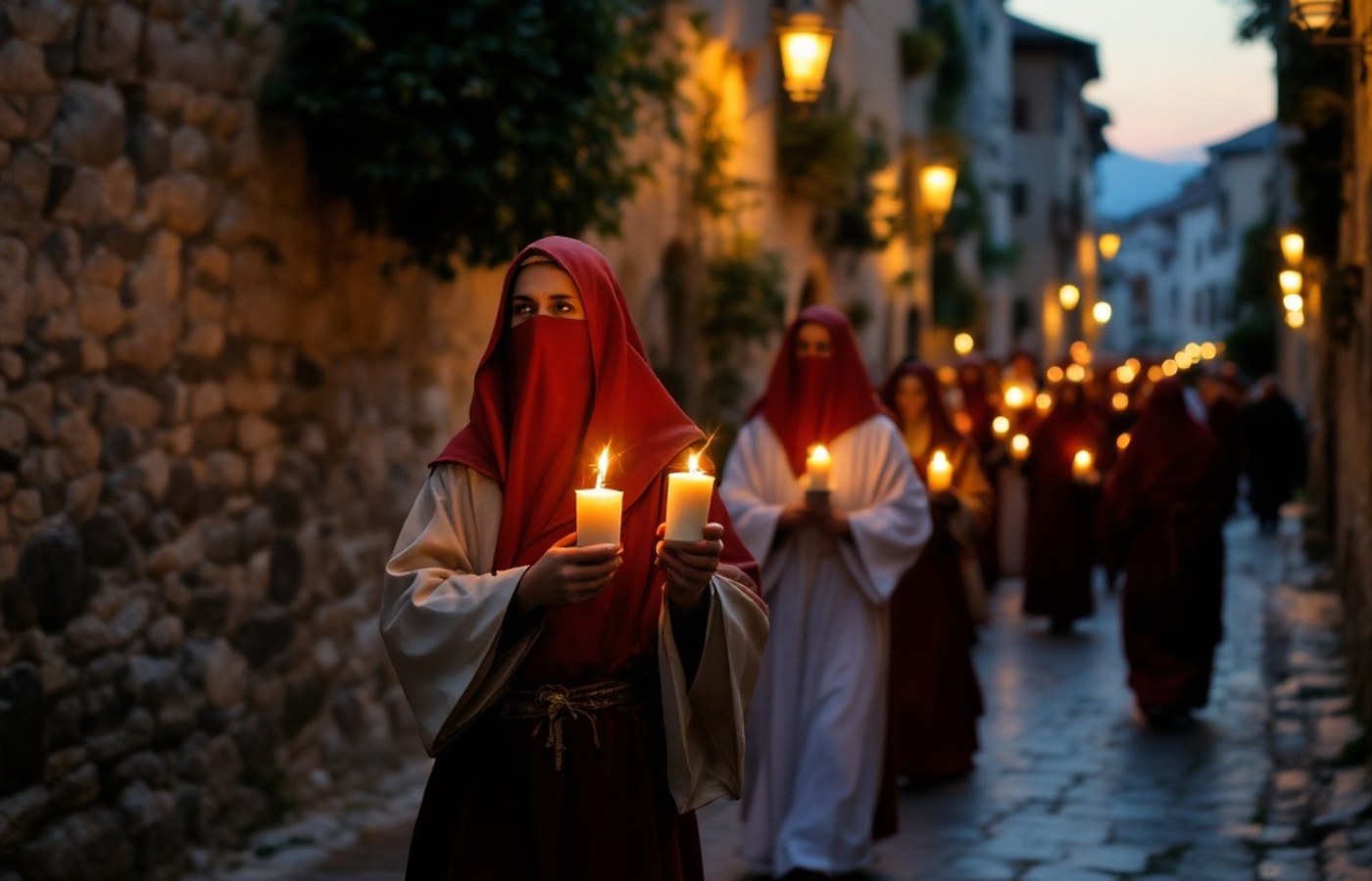 Traditional festival procession in Abruzzo