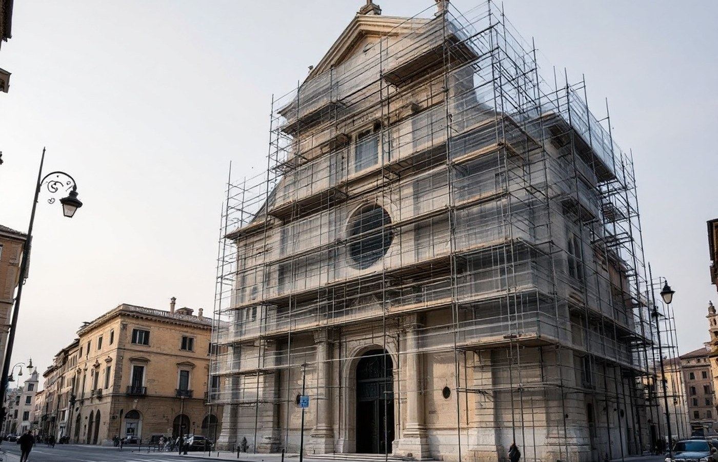 Historical building under restoration in L’Aquila