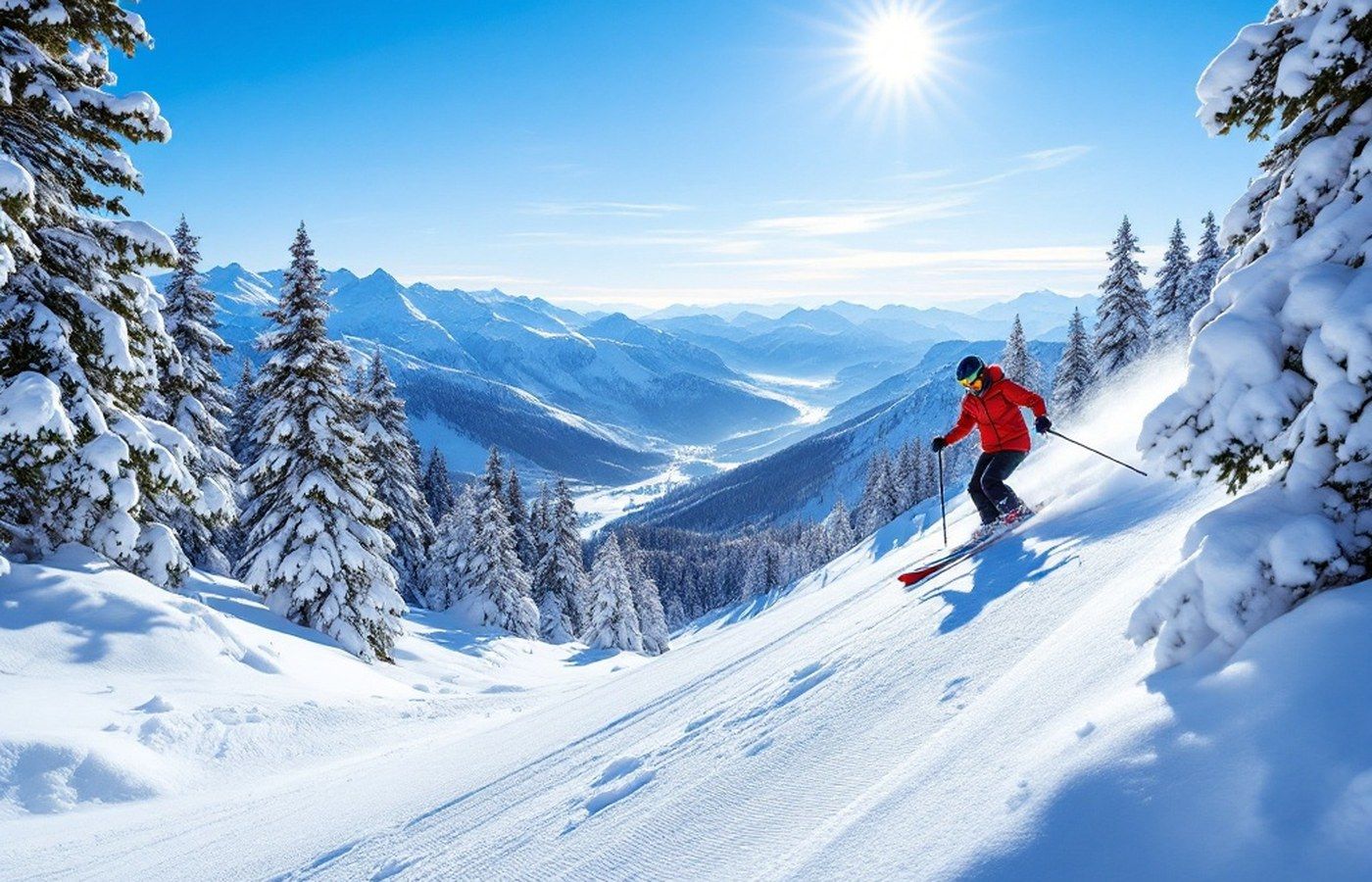 Skiing in the mountains of Abruzzo