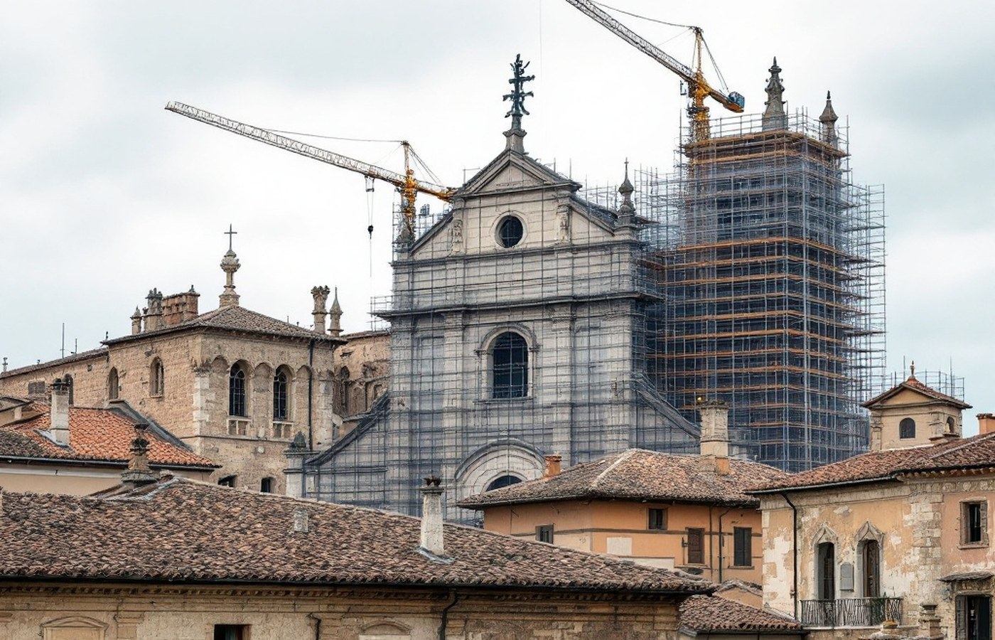 Restoration work in L’Aquila after the earthquake